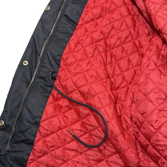 J Crew Perfect Winter Parka Womens XL Blue Eco-Friendly Primaloft Faux Fur Hood - Picture 8 of 16